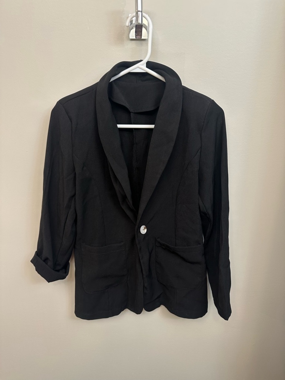 Classic Black Single-Button Blazer